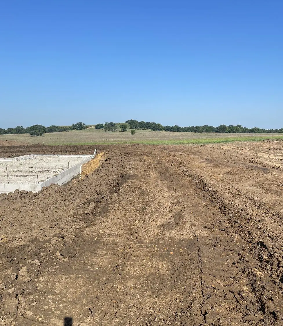 Building pad cut and graded to level