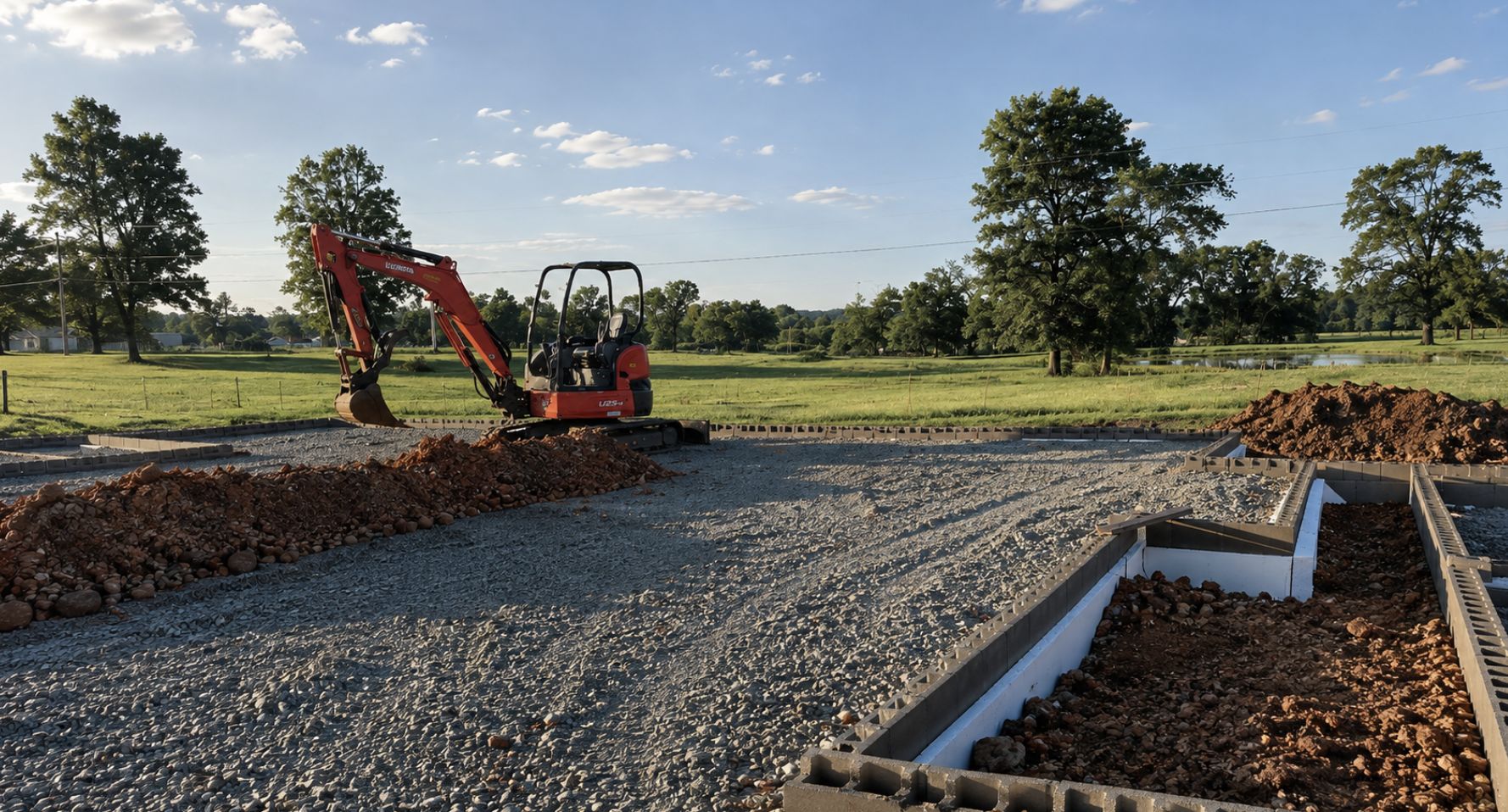 New gravel drive cut, based and crowned