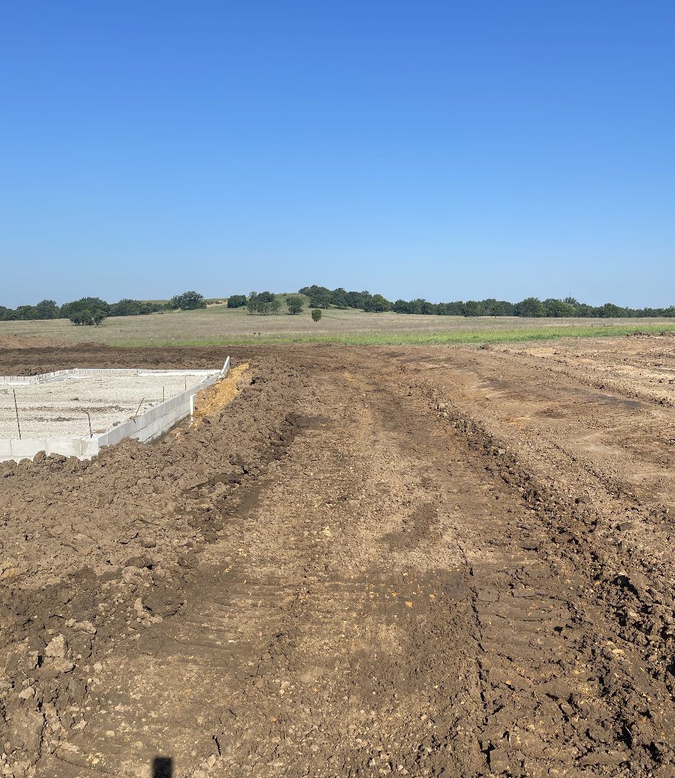 Building pad cut and graded to level